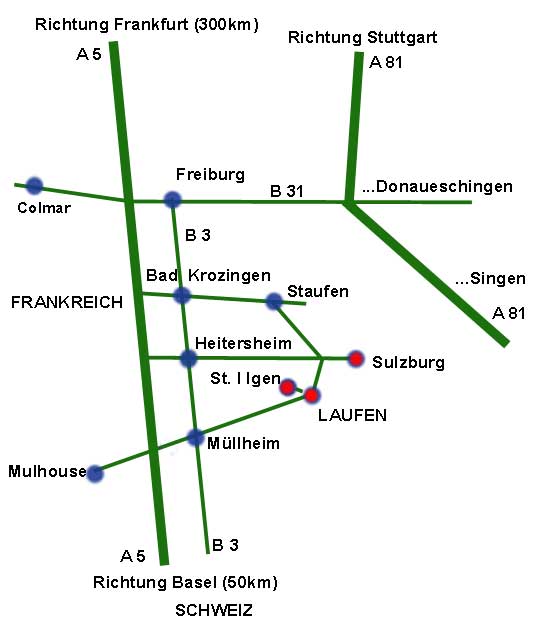 Dreiländereck Deutschland - Frankreich - Schweiz